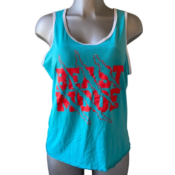 Beast Mode Athletic Tank Top Cami Athleisure Gym Workout Sporty Running Exercise - Picture 1 of 7